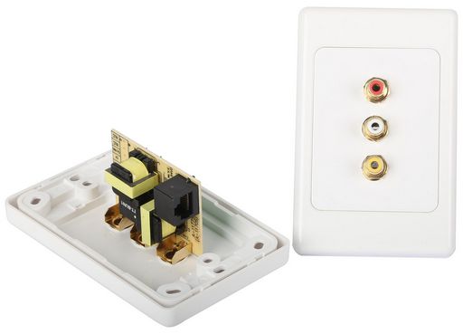 WALL PLATE AUDIO/VIDEO OVER CAT5