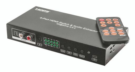 4x1 HDMI SWITCH 4K60 + AUDIO EXTRACTOR/INJECTOR - PRO2
