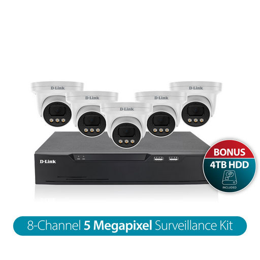 8 CHANNEL 5MP FIXED LENS IP CAMERA KIT - D-LINK