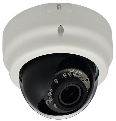 Fixed Dome IP Network Camera Varifocal Lens 5-Megapixel 802.3af PoE IR LEDs Vandalproof two-way audio - Level1