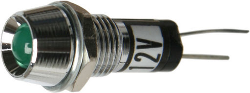 INDICATOR LAMP CHROMIUM BEZEL 12V LED
