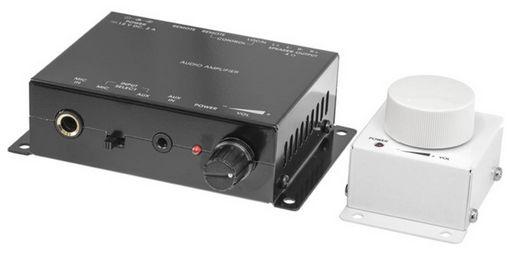 ZONE AMPLIFIER WITH MIC INPUT AND WIRED REMOTE VOLUME