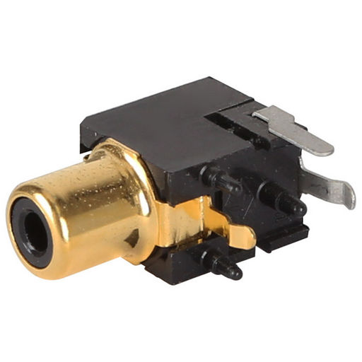 RCA PCB MOUNT SOCKET GOLD SWITCHED