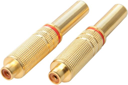 RCA INLINE SOCKET GOLD PLATED PAIR LARGE