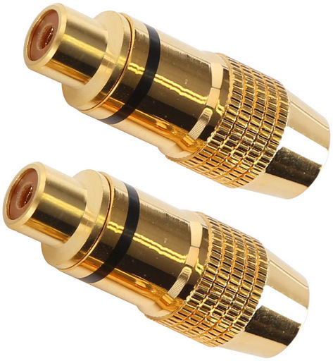 RCA INLINE SOCKET GOLD PLATED PAIR