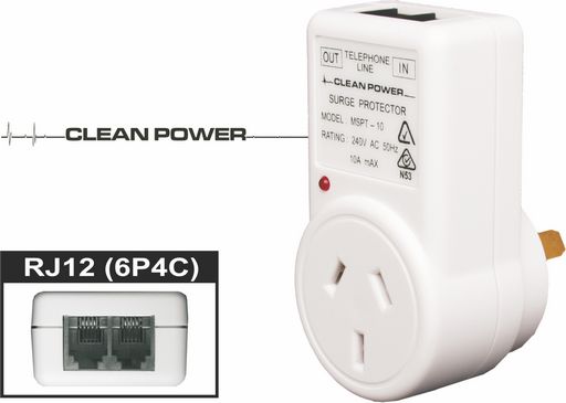 MAINS POWER PROTECTOR WITH RJ12