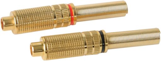 RCA INLINE SOCKET GOLD PLATED PAIR LARGE