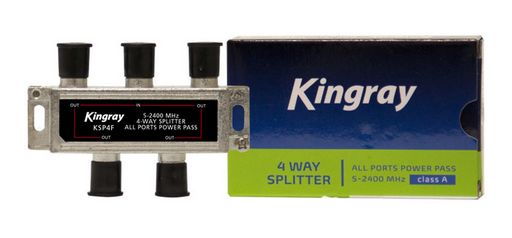 4 WAY F-TYPE SPLITTER 5-2400MHz - KINGRAY