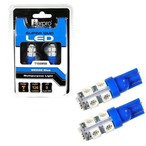 T10 WEDGE 9x SUPER SMD LED PAIR