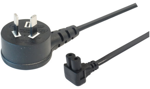 IEC-C7 TO MAINS POWER CORD - RIGHT ANGLED