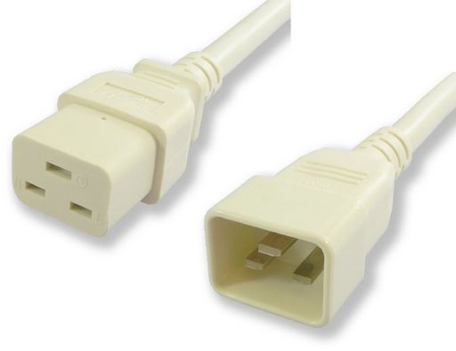 IEC C19 TO C20 EXTENSION 15A - WHITE