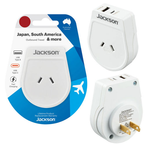OUTBOUND TRAVEL ADAPTOR WITH USB / USB-C JAPAN
