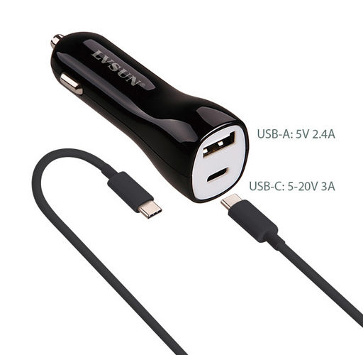 45W USB AND TYPE-C CAR CHARGER QC3.0