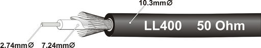 50Ω LL400 COAX 10mm LOW-LOSS