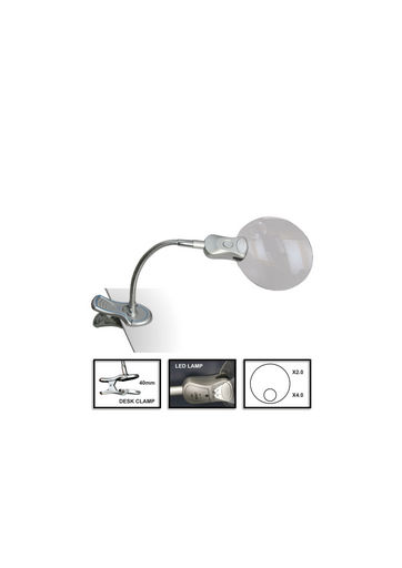 CLAMP MOUNT MAGNIFIER WITH LED