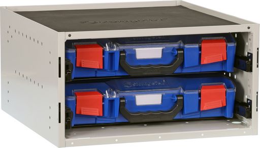 STORAGETEK CABINET WITH 2 SMALL ABS CASES
