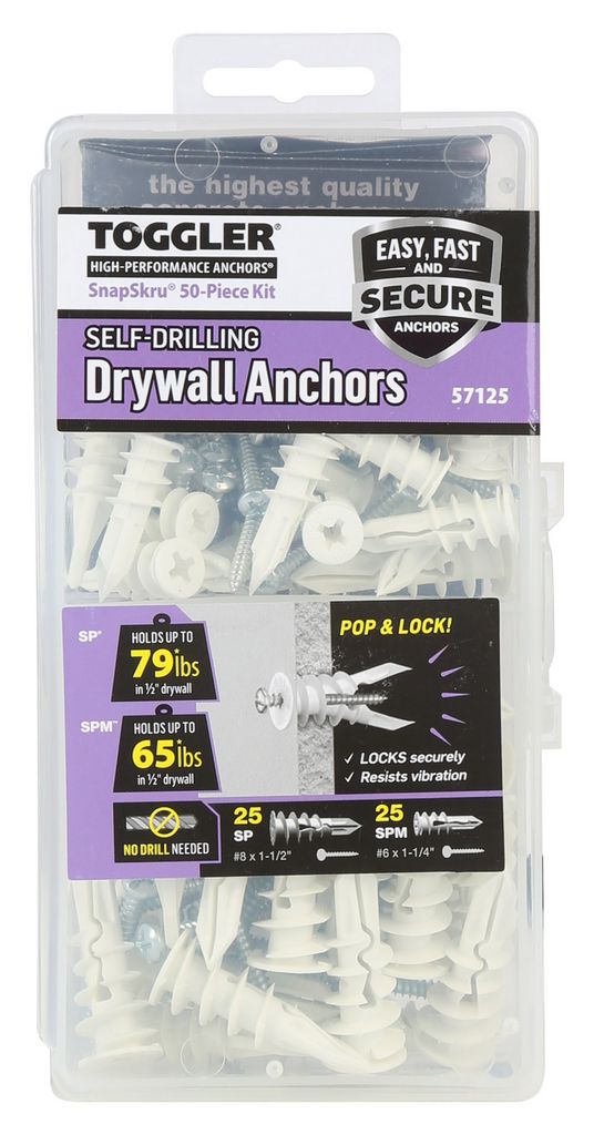 57125 Self Drilling Drywall Anchors Toggler Snapskru Wagner Electronic S - How To Use Toggler Self Drilling Drywall Anchors