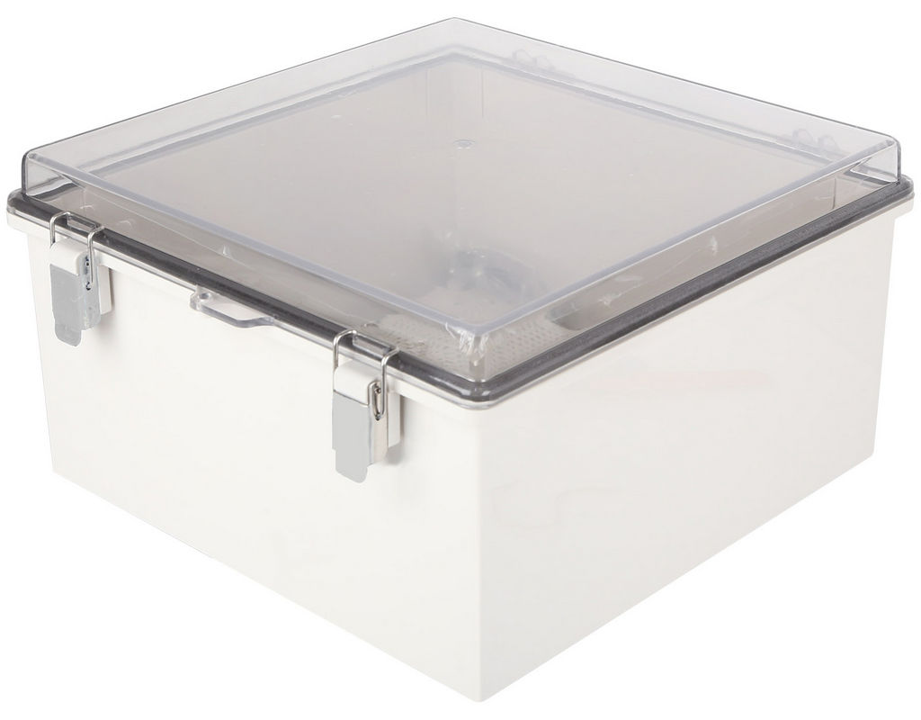 PVC junction box weatherproof enclosure 190x140x70mm IP65 Grey transparent lid 
