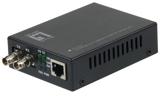 RJ45 to ST Fast Ethernet Media Converter Multi-Mode Fiber 2km - Level1