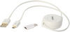 MP3811 Retractable USB to micro USB cable with micro USB to USB-C adaptor - Prolink White