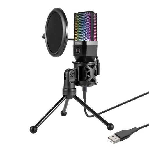 USB CARDIOID CONDENSER MICROPHONE GAMING RGB LIGHTS