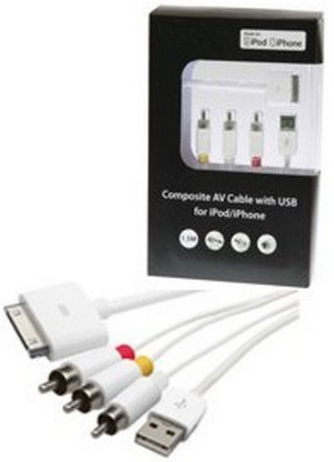 APPLE 30 PIN TO RCA AUDIO VIDEO CABLE - APPLE CERTIFIED