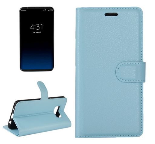 LITCHI LEATHER WALLET CASE FOR GALAXY S8