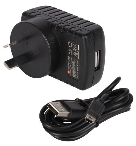 AC USB WALL CHARGER - 2.4A WITH MINI USB CABLE