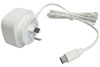 BAC1011WH Mains USB Charger 5V 2.5A with integrated 1.2m USB-C charging cable (White), bulk packaging