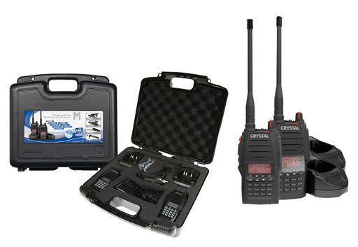CRYSTAL RECHARGEABLE HANDHELD UHF CB RADIO TWIN PACK 5W