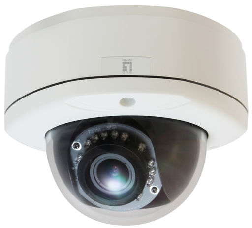 Fixed Dome IP Network Camera Varifocal Lens 5-Megapixel 802.3af PoE IR LEDs Vandalproof Indoor/Outdoor two-way audio - Level1
