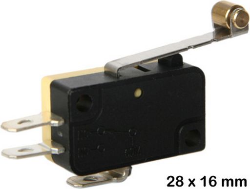 ROLLER-LEVER SWITCH 4.8mm ROLLER 28mm