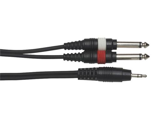 DUAL 6.5MM MONO JACK TO 3.5MM STEREO JACK