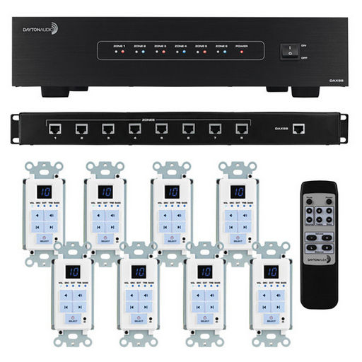 8-SOURCE 8-ZONE DISTRIBUTED AUDIO SYSTEM BUNDLE