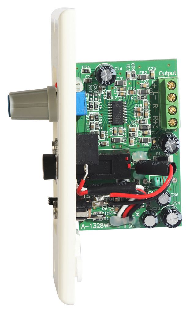 HIGH QUALITY A-1328WP WALL PLATE Microphone and Stereo Audio Power Amplifier 