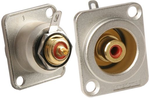 RCA PANEL SOCKET GOLD PLATED RECESSED