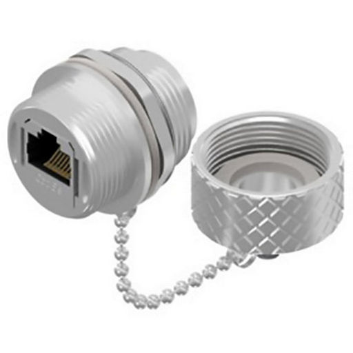 RJ45 SOCKET TO SOCKET CONNECTOR WITH CAP - SCREW LOCKING