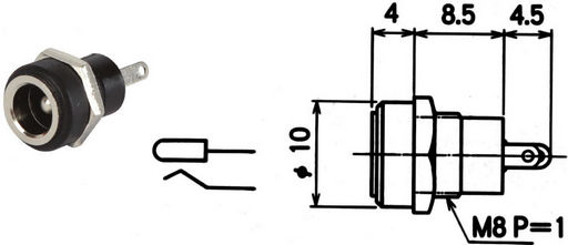 2.1mm DC PANEL SOCKET