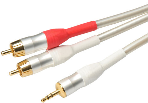 3.5MM STEREO TO 2x RCA AUDIO - WHITE PEARL