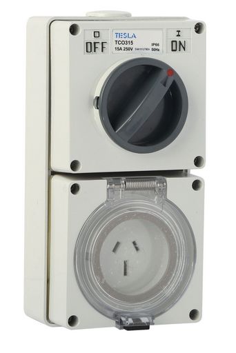 250V OUTLET 10A & 15A CAPTIVE SWITCHED